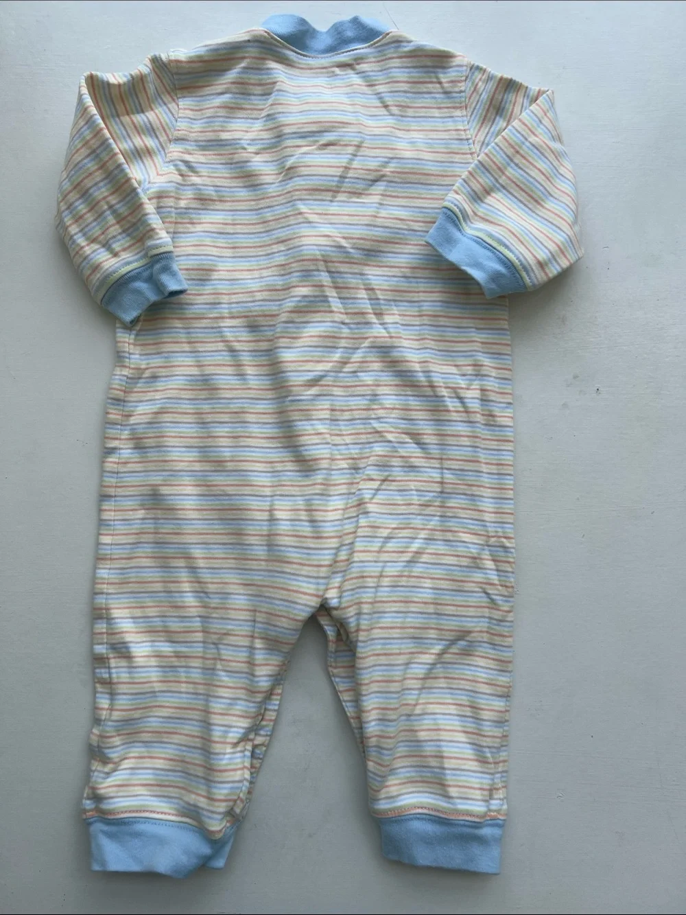 Carter's Pastel Striped One-Piece with Light Blue Trim